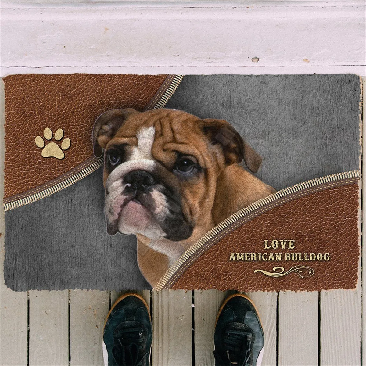 

American Bulldog 3D Printed Doormat Non Slip Door Floor Mats Decor Porch Doormat