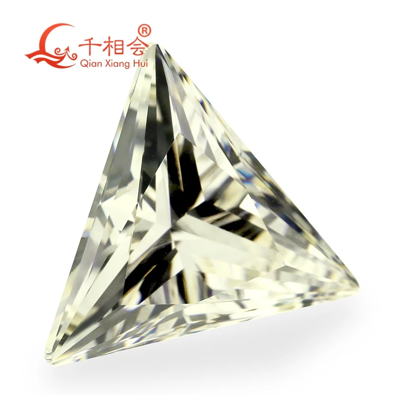 IJ yellowish white color triangle shape for cubic zirconia loose CZ stone made by Qianxiang Hui   for jewelry making