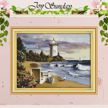 

The Lighthouse Patterns counted Cross Stitch 11CT 14CT Cross Stitch Set Wholesale Scenery Cross-stitch Kit Embroidery Needlework