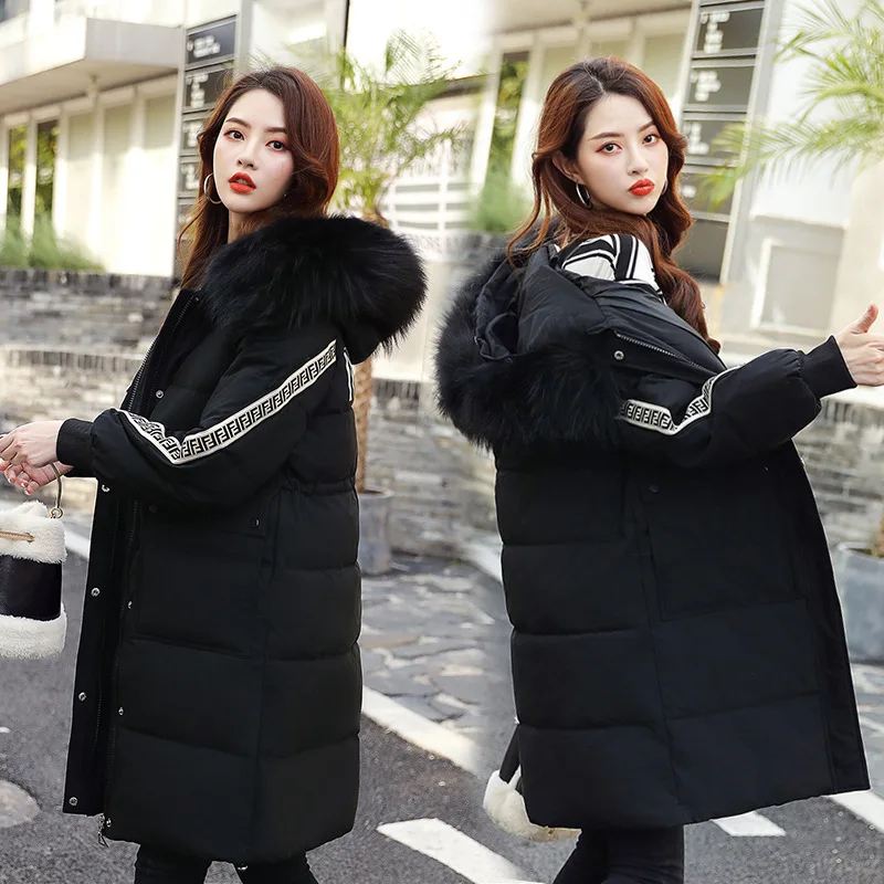 

Currently Available 2019 New Style down Jacket Cotton-padded Clothes Women's Korean-style Mid-length Loose-Fit BF Cotton-padded