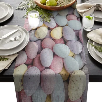 

Colored Pebble Wedding Party Table Runner Coffee Table Decoration Home Garden Table Cloth