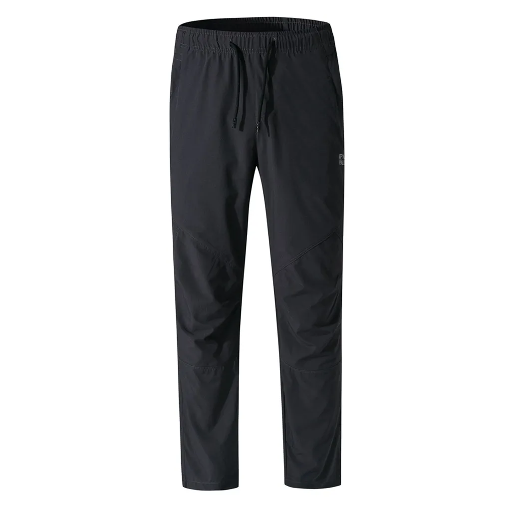 Womail водонепроницаемые ветрозащитные мужские брюки, утепленные или тонкие брюки размера плюс, длинные брюки для альпинизма, брюки с эластичной резинкой на талии - Цвет: Gray Lightweight