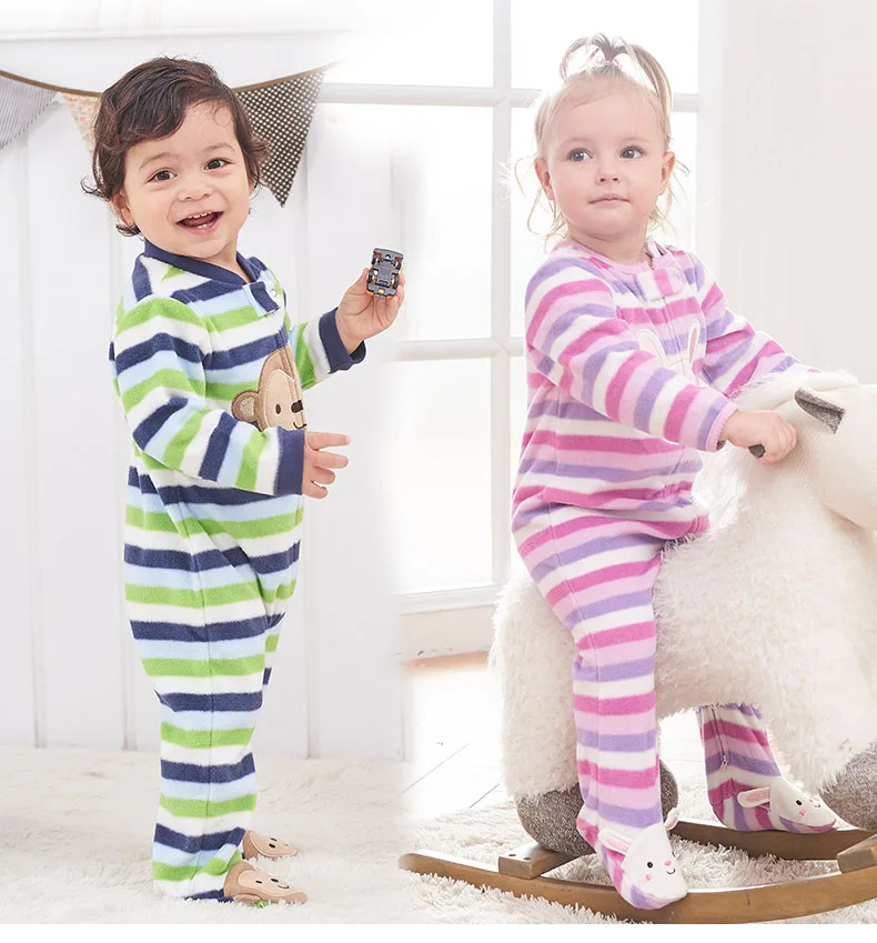 Зимняя одежда для малышей; комбинезон для девочек; пижамы для младенцев; флисовый Детский комбинезон с капюшоном; одежда для малышей; теплая одежда для маленьких мальчиков