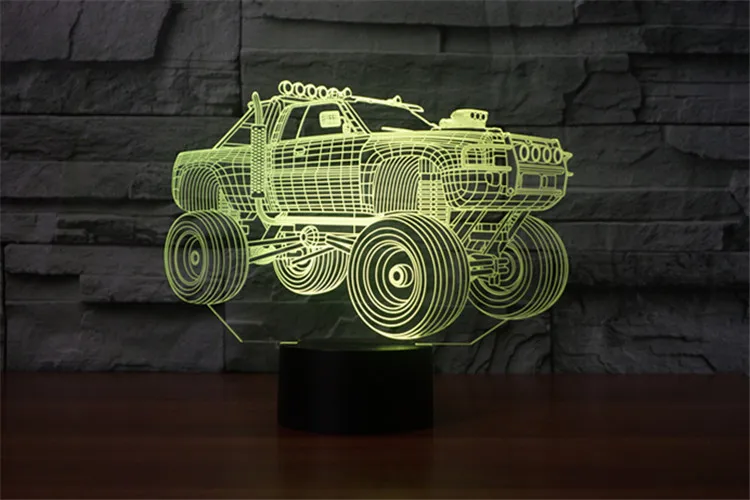 [Seven Neon] игрушечный автомобиль автобус винтажный автомобиль акриловая 7 цветов Настольная лампа 3D лампа Новинка Светодиодный Ночник светильник Сокол миллениума светильник