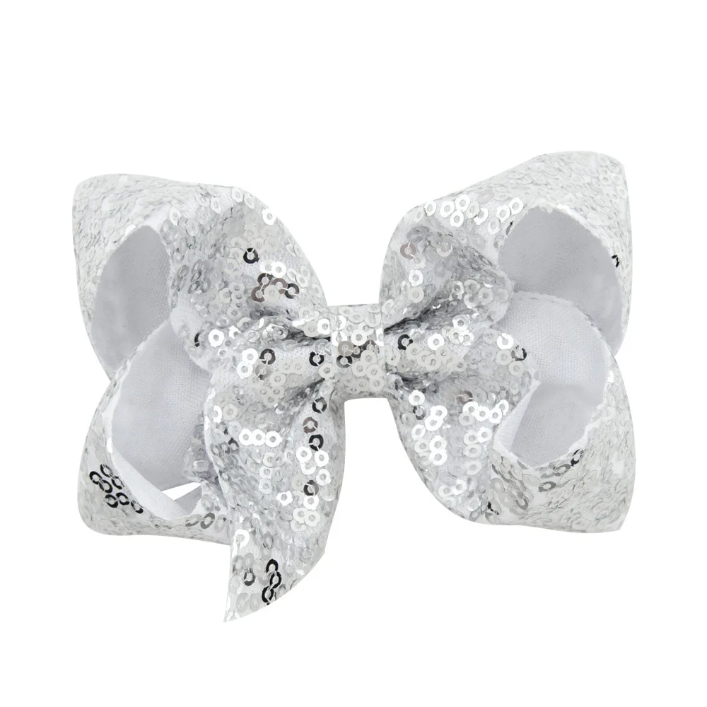 Лидер продаж 4-дюймовый Средний блесток композиционных материалов с бантом фирма JOJO Bow Детский жакет из денима для девочки; Головные уборы и заколка для волос, 912