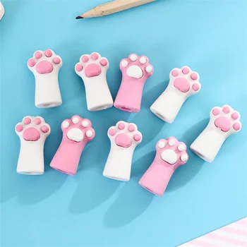 

1PC Cute Cat Paw Cat Claw Pen Pencil Cap Eraser Stationery Rubber Pencil Grip for Kids Child Pencil Topper