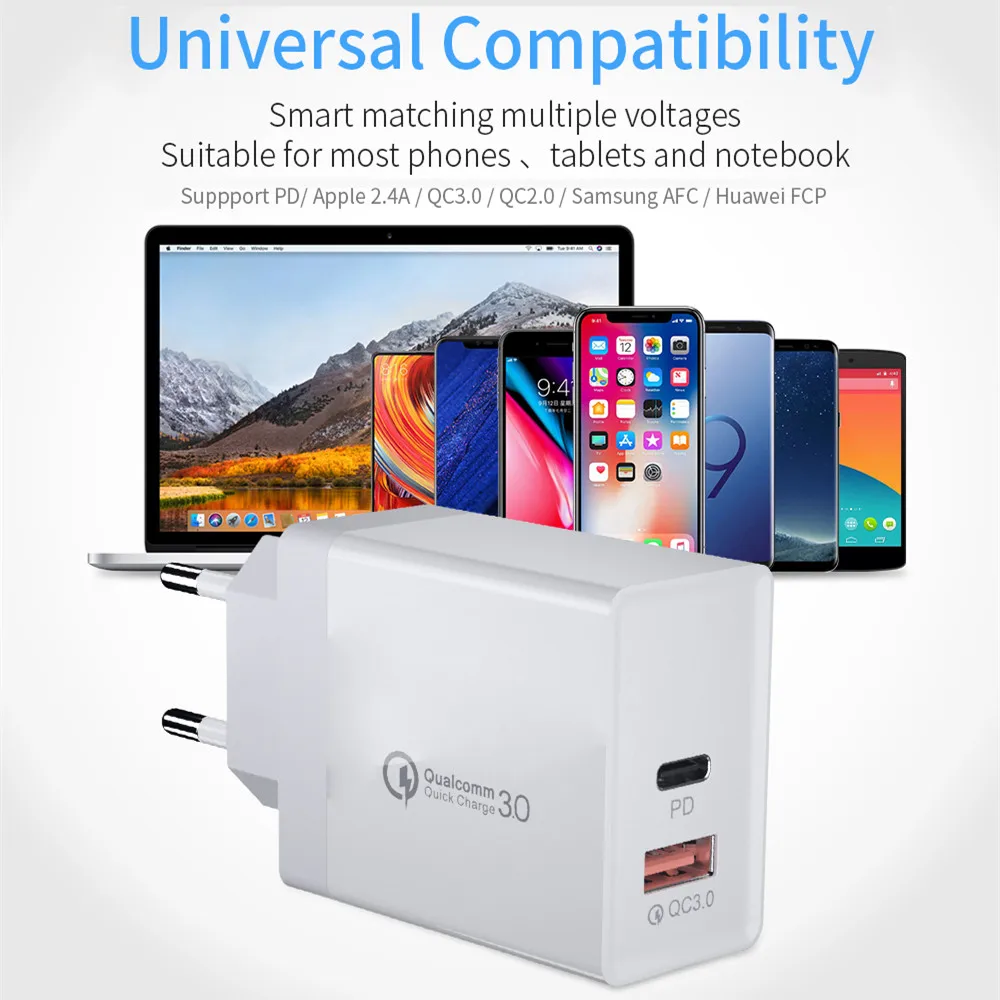 AICSARD PD Supercharge быстрое зарядное устройство типа C для телефона huawei P30 iPhone 11 Pro Quick Charge 3,0 USB зарядное устройство для Redmi Note 7 Pro