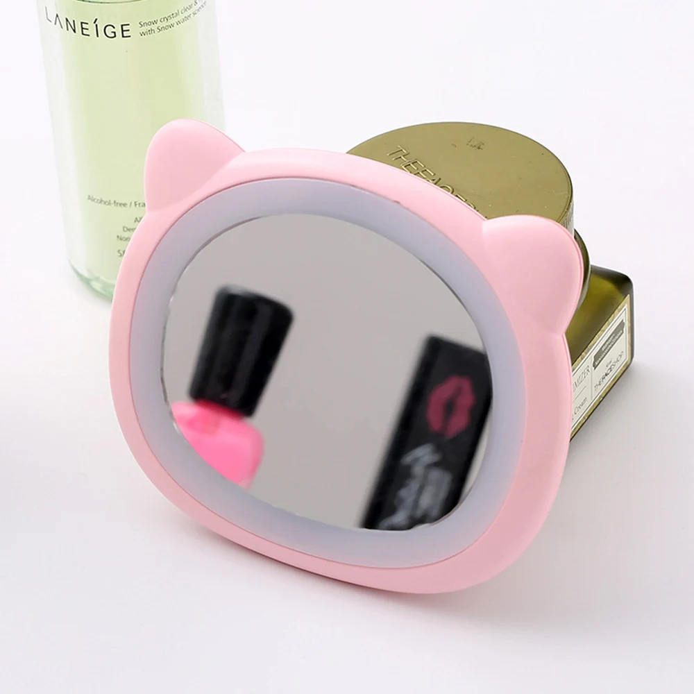 LED Makeup Mirror Mini Small Round Mirror USB Charging Lighting Small Mirror Portable Portable Makeup Mirror Mini Fill Light