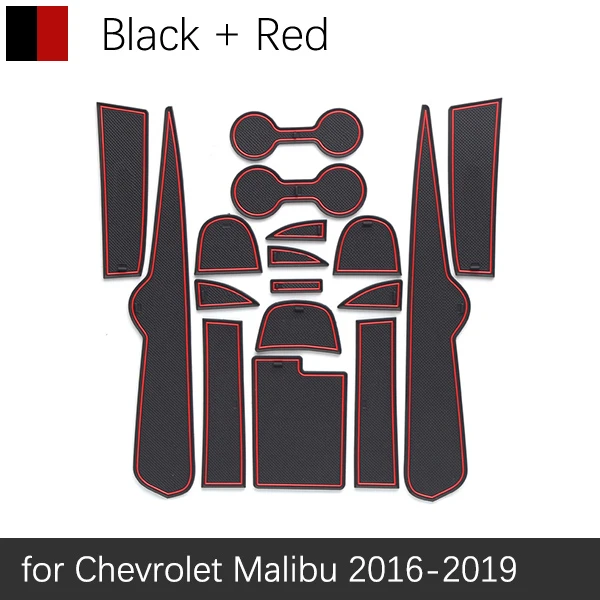 Противоскользящие резиновые чашки подушки двери паз коврик для Chevrolet Malibu 9th Gen MK9~ аксессуары коврик для телефона - Название цвета: Красный