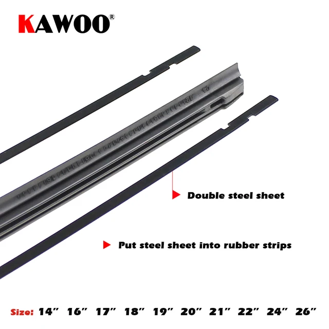 KAWOO Car Vehicle Insert Rubber Strip Wiper Blade Refill