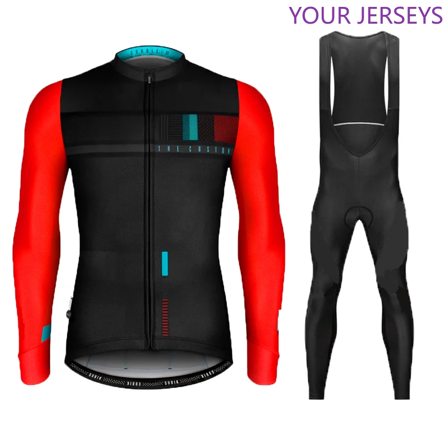 

2020 Spring And Autumn Long-sleeved Bicycle Team Bike Suit Suit Breathable Racing Bike Suit Mountain Bike 9D Gel Pad Bike Suit