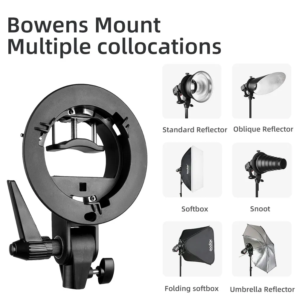 Godox S-type Bracket Bowens Mount Holder for Speedlite Flash Snoot Softbox Honeycomb bowens mount softbox photography softbox portable softbox