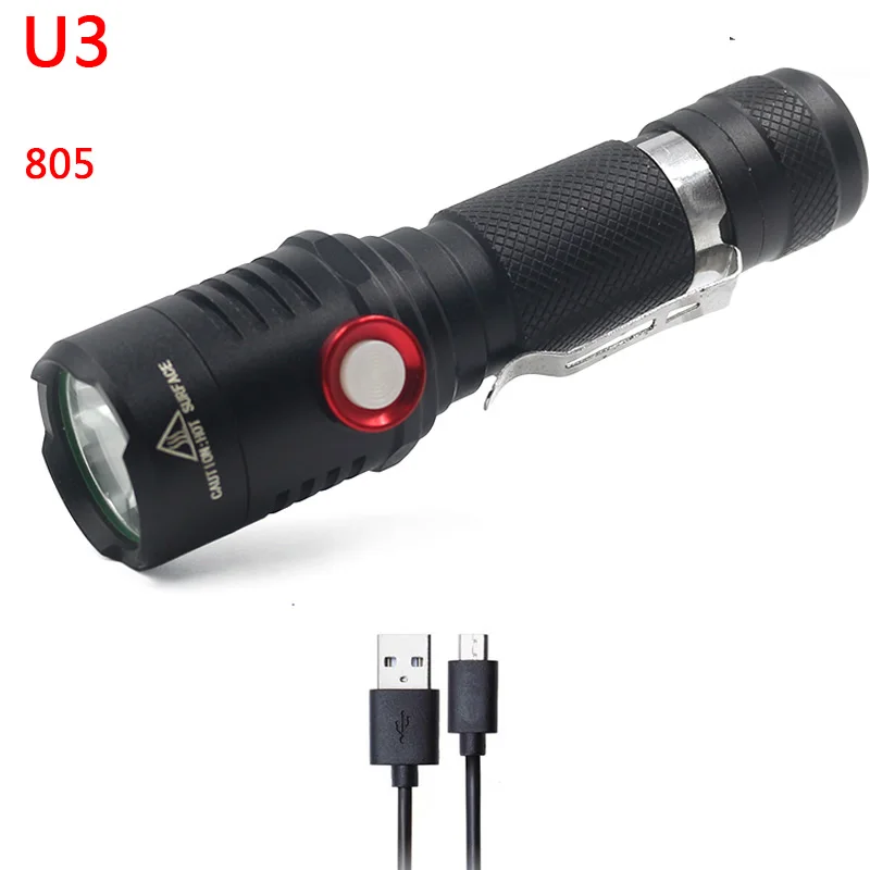 Litwod Z35 Micro USB Перезаряжаемый светодиодный фонарик XM-L2 U3 масштабируемый 18650 перезаряжаемый аккумулятор фонарик 1 Режим ВКЛ/ВЫКЛ - Испускаемый цвет: Option A