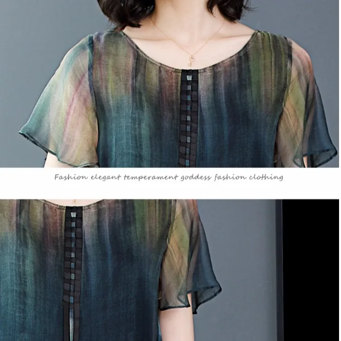 Женское длинное шелковое пляжное платье Элегантное повседневное с цветочным