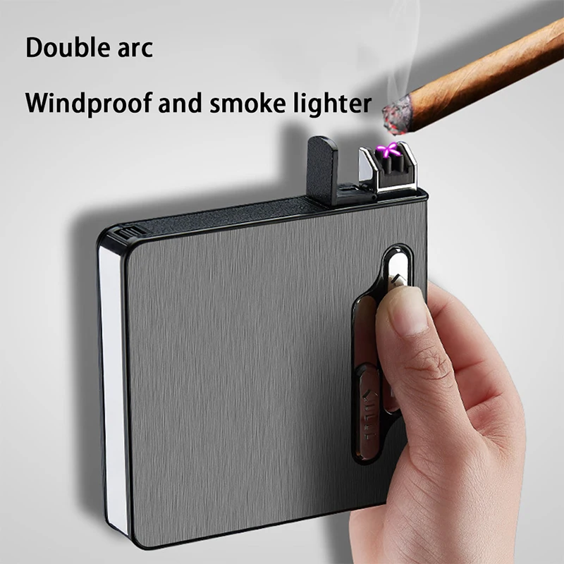 

20Pcs Capacity Cigarette Box with USB Electric Lighter Waterproof Cigarette Holder Rechargeable Electronic Gadgets For Men