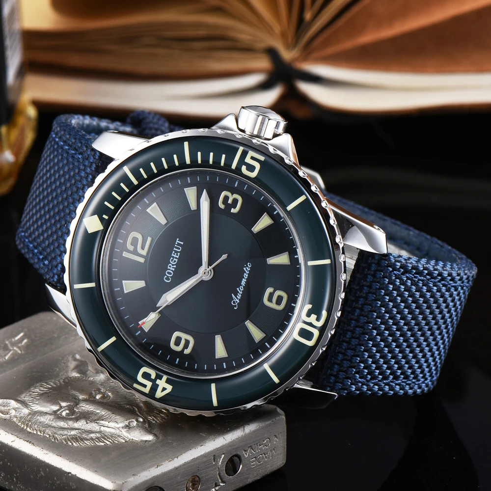 

45mm sport design clock luxury top brand mechanical Luminous hands Automatic Self-Wind Vintage mens watch8
