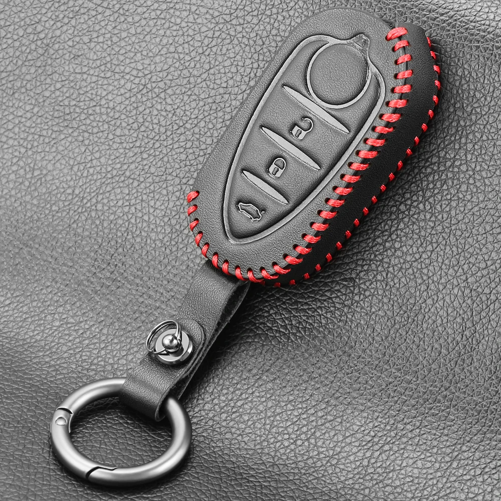 Genuine Leather Flip Auto Key Case Fob Cover 3 Buttons For Alfa Romeo Mito Giulietta 159 Gta Folding Keys keychain key case key case cover flip key fob shell