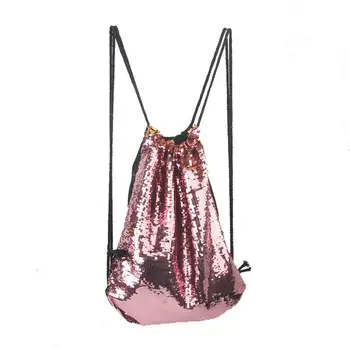 

Sequin Drawstring Backpack Dance Bag (Pink)