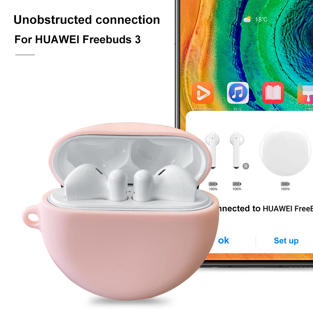 Мягкий силиконовый чехол для наушников Huawei FreeBuds 3 металлический