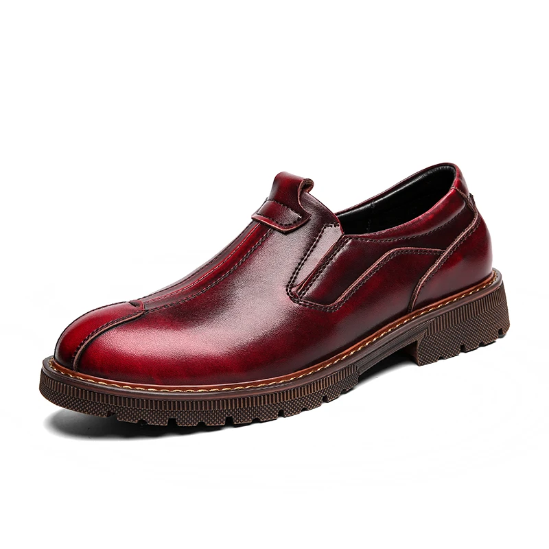 Original Man Leather Casual Sneakers Rubber Flats Shoes For Men Slip On Vintage Men Work Shoes Plus Size 46 47 48 Men Sneakers