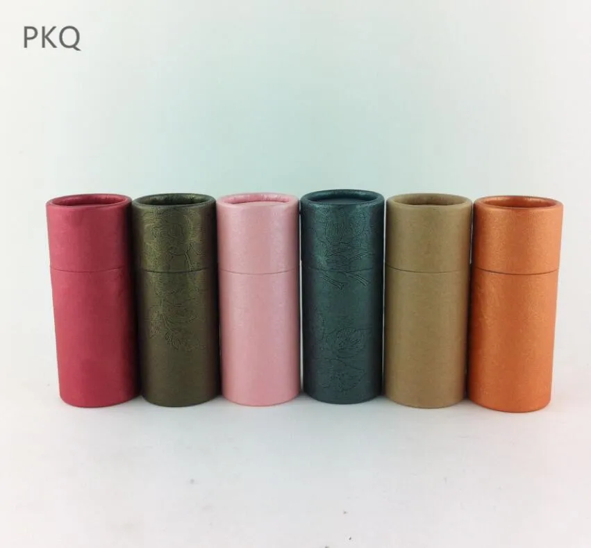 

30PCS/LOT 20ml Lipstick Tube DIY Packing Box Round Kraft Paper Essential Oil Bottle Tube Box Lip Balm Tube Packaging Carton Box