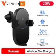 Оригинальное беспроводное автомобильное зарядное устройство Xiaomi 20 Вт, максимальное электрическое автомобильное зарядное устройство, 2.5D стеклянное кольцо, освещенное для беспроводного зарядного телефона Xiaomi