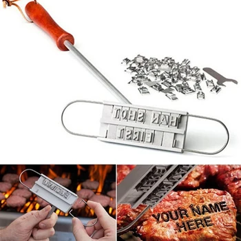 

BBQ Barbecue Branding Iron Signature Name Marking Meat Steak Burger 55 x Letters Arbitrarily arranged Stamp BBQ Tools in stock