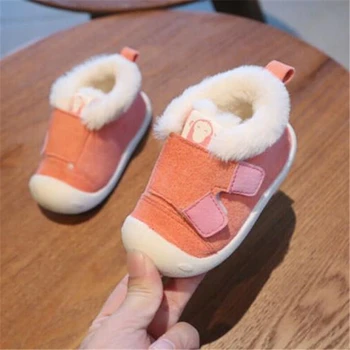 

Toddler Baby Boys Girls Shoes Fur Soft Soled Snow Cotton Shoes Autumn Winter Crib Shoes 5 Colors