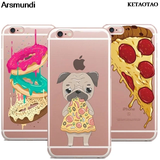 KETAOTAO милые мопса пиццы сыра пончики телефонные чехлы для iPhone 4S 5S 6S 7 8 PLUS XR XS Max