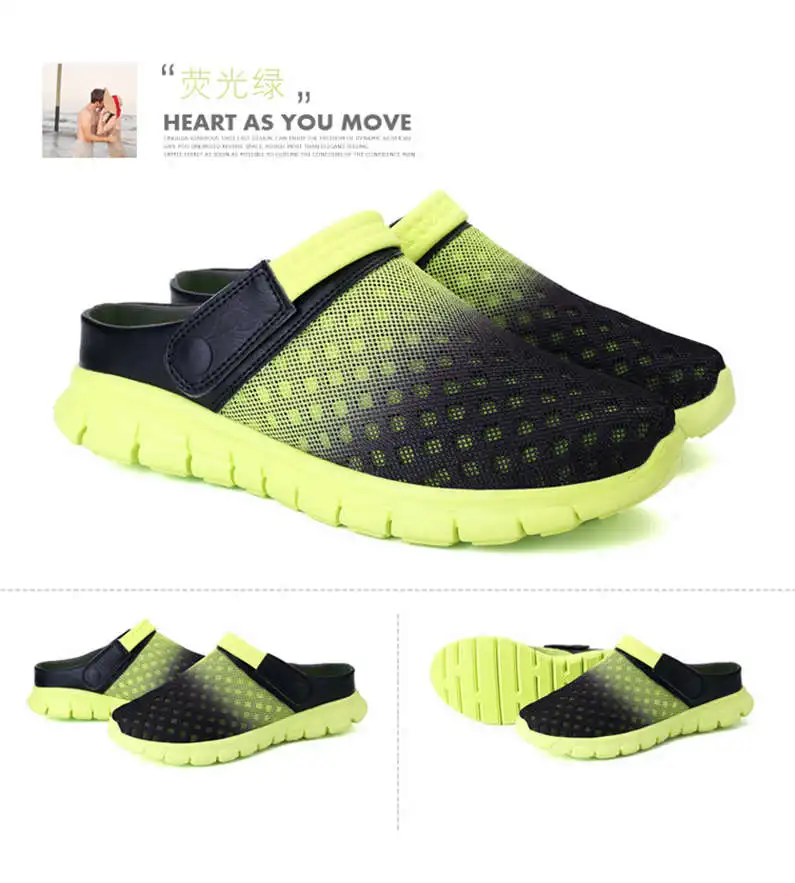 Comfort Men Shoes Casual Big Size Men's Home Slippers Fashion Mesh Soft Summer Sandals Crock Fishing Quick-drying Man Slipper B1