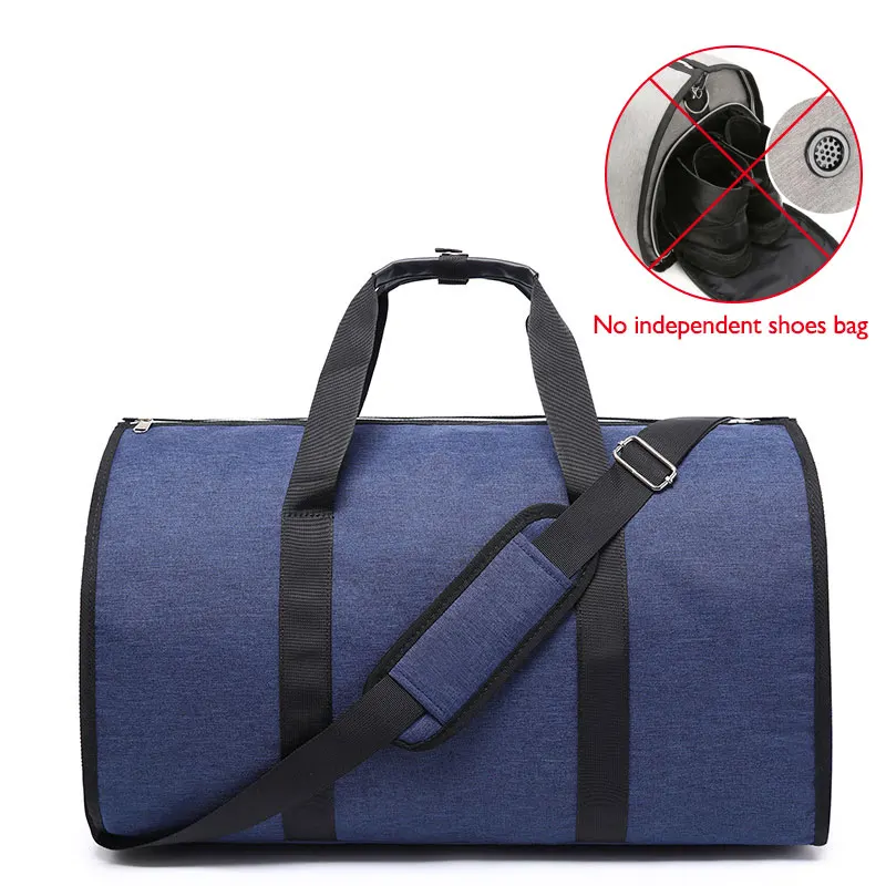 Blue (no shoe bag) OZUKO, Большая вместительная мужская сумка для путешествий, многофункциональная сумка для хранения, ручная багажная сумка для путешествий, водонепроницаемая дорожная сумка с карманом для обуви - Цвет: Blue (no shoe bag)
