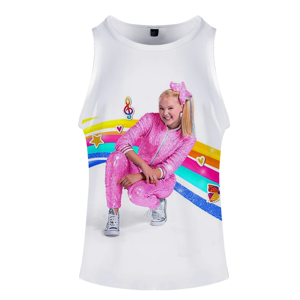 Новинка, JOJO SIWA, 3D принт, топы, для женщин/мужчин, летний, крутой, без рукавов, жилет,,, Повседневная Уличная одежда