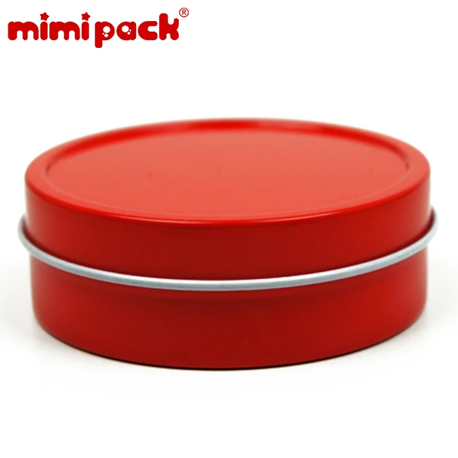 mimipack Set of 24 Metal Sealed Containers Shallow Round Shaped Tinplate Cans Tin Boxes for Candy, Chocolate, Candles - Цвет: Red