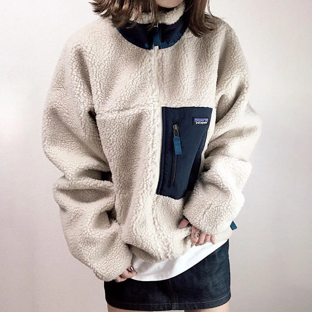 

Woemn Hoodies 2019 Fall and Winter Thick Office Ladies Korean Basic Patchwork Loose Hoody Coat Sweet Causal Teddy Cozy Pullovers