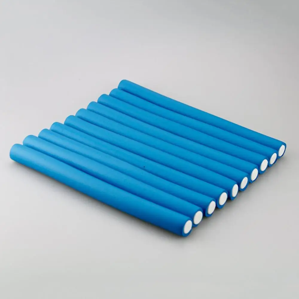 1.2x24cm blue 10 шт., бигуди для волос, для создания мягкой пены, сгибающиеся кудри, для самостоятельной укладки, бигуди для ухода за волосами, бублики для волос, Флекси-стержень - Цвет: 1.2x24cm blue
