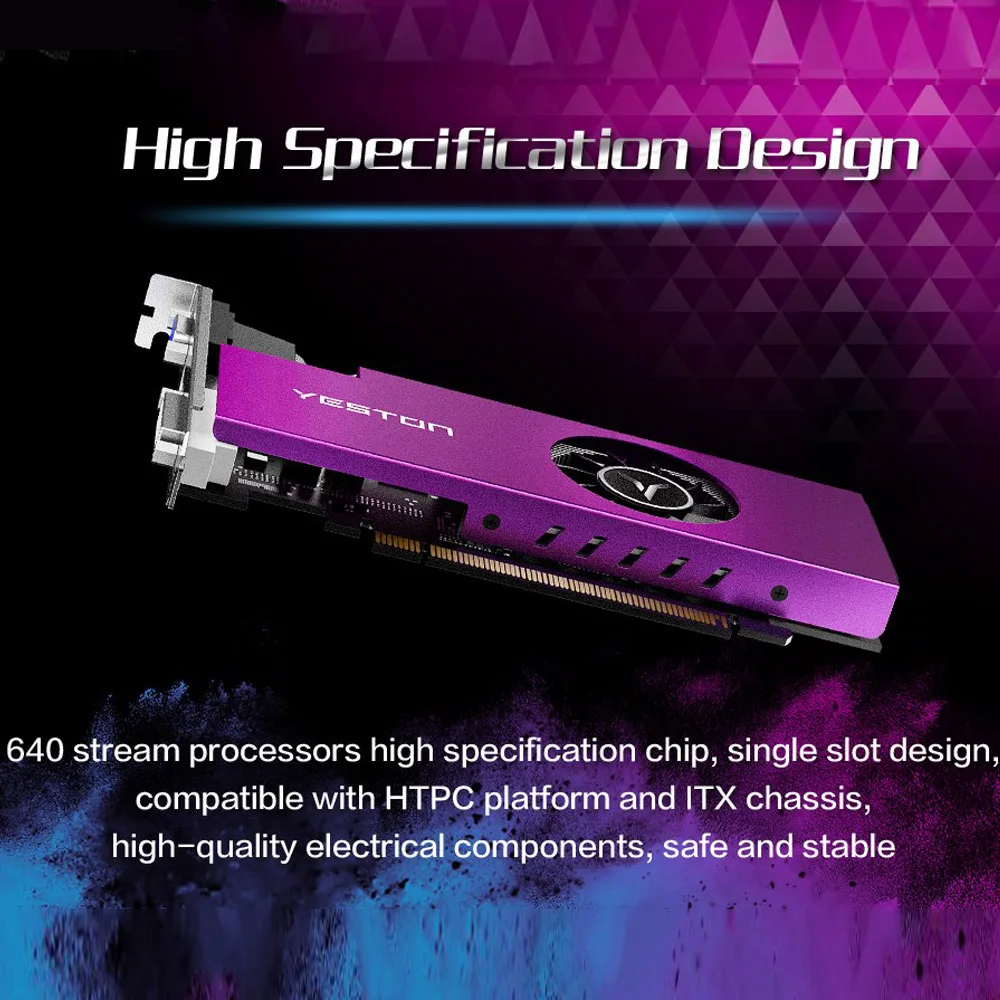 Yeston RX550 4G D5LP Office Knife Card Narrow Card Desktop Semi-Height Independent Graphics Card Low Power Consumption 1071GHz