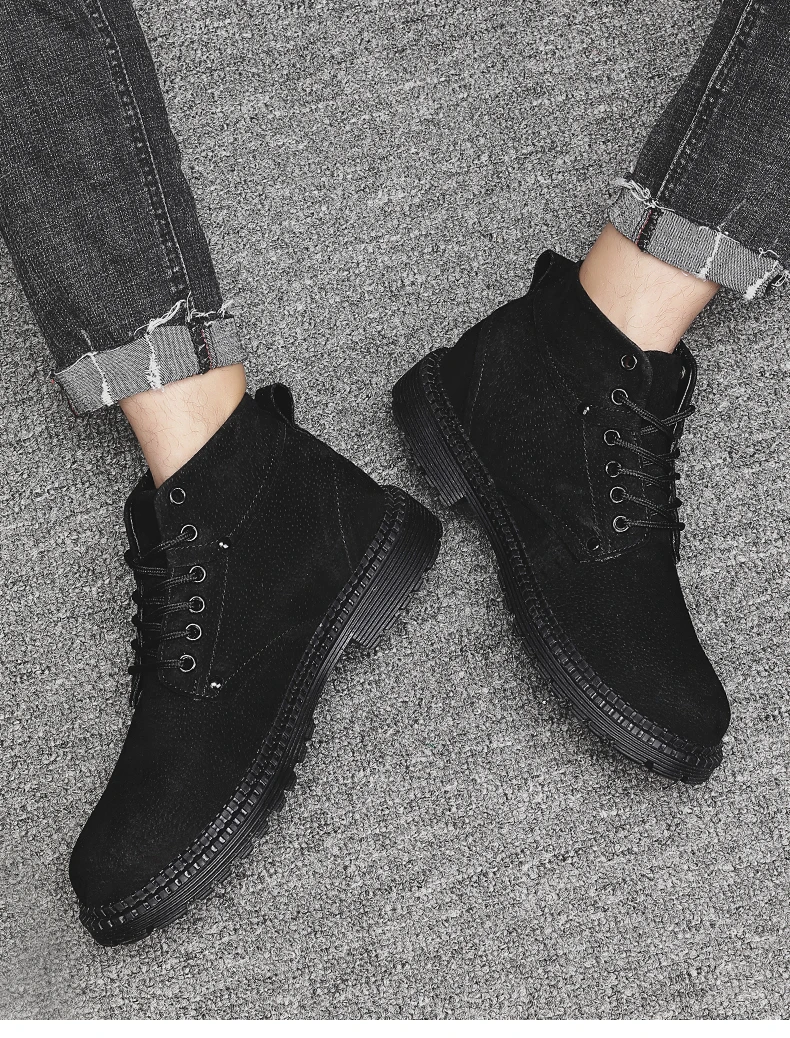 Мужские ботинки Martens; кожаная теплая зимняя обувь; крутые мотоциклетные мужские Ботильоны; осенние мужские оксфорды; зимняя обувь; мужские рабочие ботинки