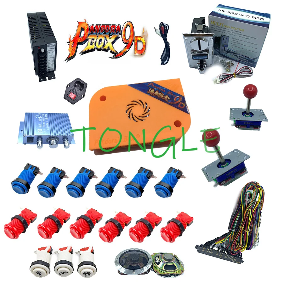 

Newest Pandora Box 9D 2500 in1 arcade version jamma game board full kit America button for DIY video games machine mortal kombat