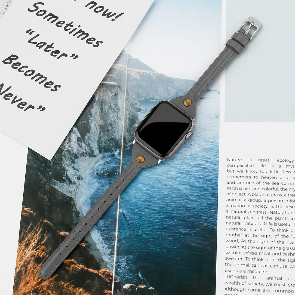 Ремешки для Apple Watch 38 мм 40 мм 4 44 мм кожаный браслет для Apple Watch ремешок 5 4 3 2 1 для iWatch серии 42 мм женские ремешки