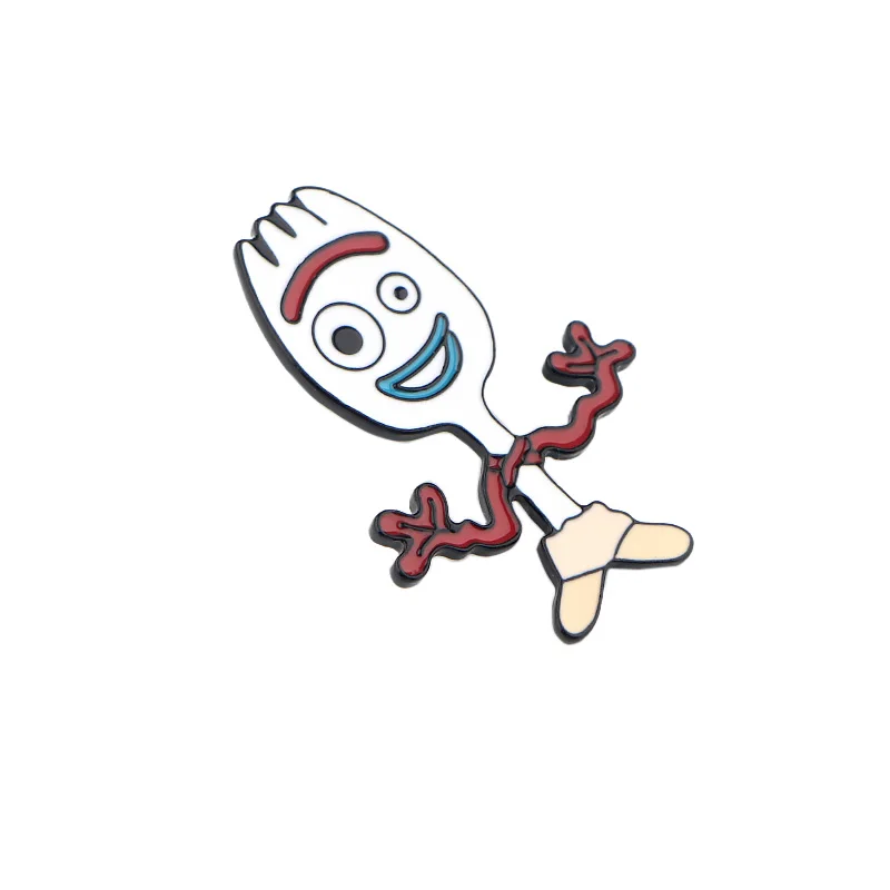 K653 забавные ювелирные изделия Forky Hello I am trash нагрудная булавка милый Вдохновленный аниме ювелирные изделия металлическая брошь булавки Джинсовая Шляпа значок