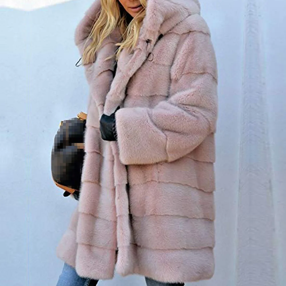 Флисовая Куртка из искусственного меха зимнее женское пальто теплое пушистое