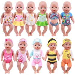 Vêtements de poupée pour nouveau né, barboteuse sirène flamand rose, maillot de bain, 43Cm, poupée américaine de 18 pouces, jouets faits à la main, cadeau pour enfants, nouvelle collection 