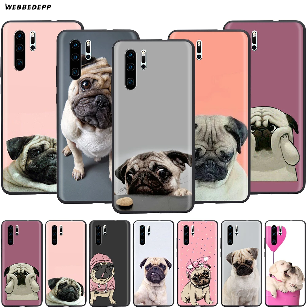 Webbedepp милый чехол с изображением мопса для Huawei Nova 4E 5 5T P9 Lite Smart Pro Y6 Y7 2019 Prime Honor 8A