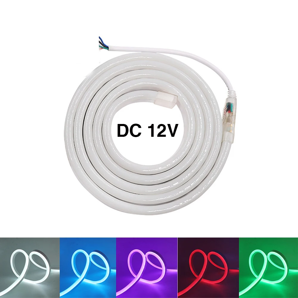 DC12V RGB Neon Sign LED Light Red/Green/Blue/Warm/White 120LEDs/m Waterproof Ribbon Tape 2835 Flexible Neon Light Strip