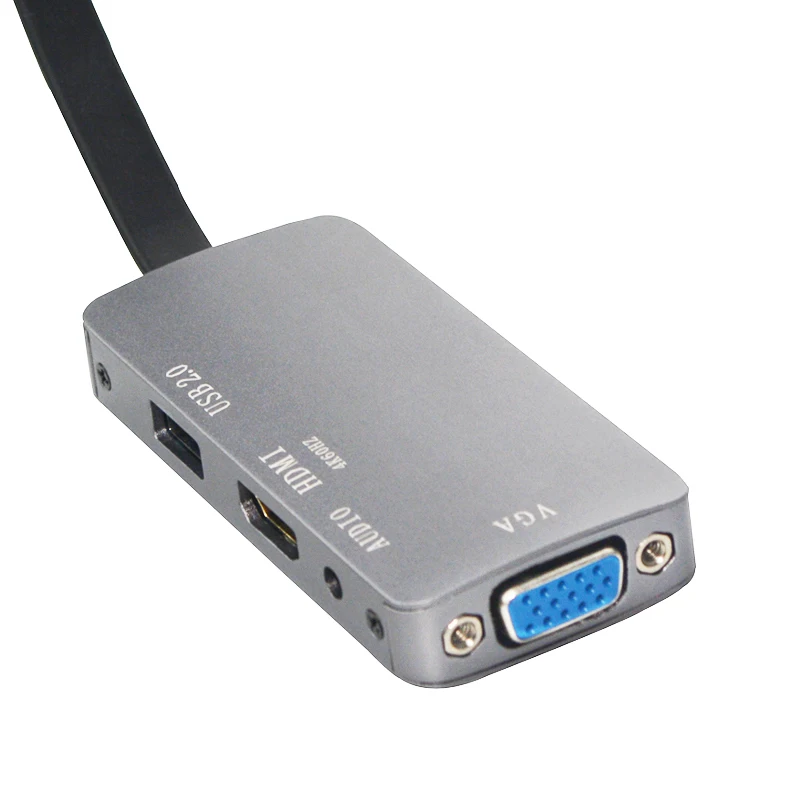 Kebidu Тип C до 4 к 60 Гц HDMI VGA USB 3,0 2,0 концентратор с 3,5 мм аудио вспомогательный конвертер кабель для Macbook Pro ноутбука
