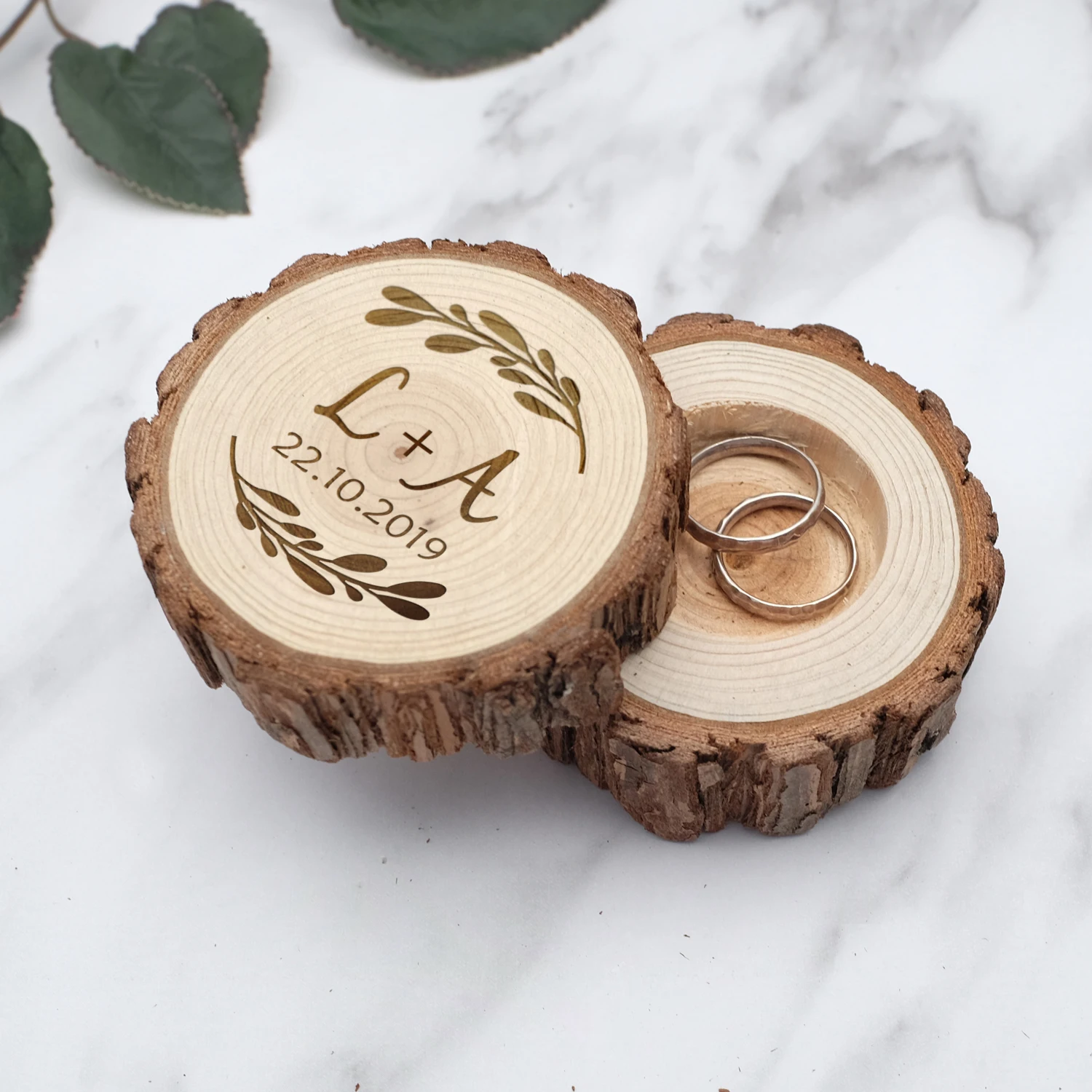 Rustic Wedding Ring Box,Custom Engraved Wood Ring Boxes,Personalized Wooden Ring Holder,Country Wedding Ring Box - Цвет: Флуоресцентный желтый