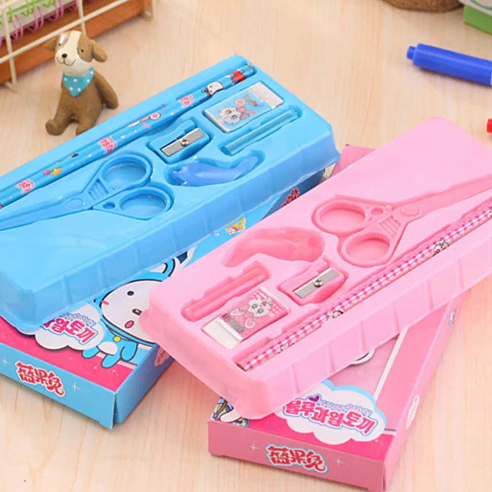 Канцелярский набор детские подарки студенческие принадлежности 6 шт./компл. захват для ручки детский сад гаджет живопись ластик ножницы креативный 6 в 1