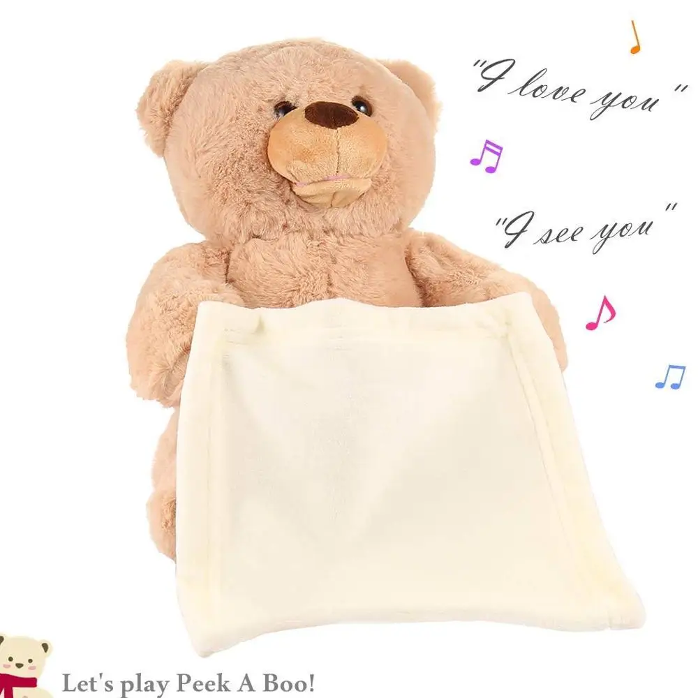 

Peek A Boo Teddy Bear Soft Stuffed Animal Bear Plush Toy Doll Toy, with Music Function, Cuddling Friends for Kids