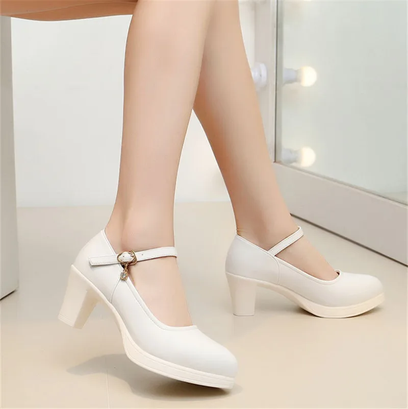 TIMETANGPlus/Size35-43 женская обувь из натуральной кожи г., весенние туфли-лодочки на среднем каблуке, женская обувь на платформе черная обувь, 1203