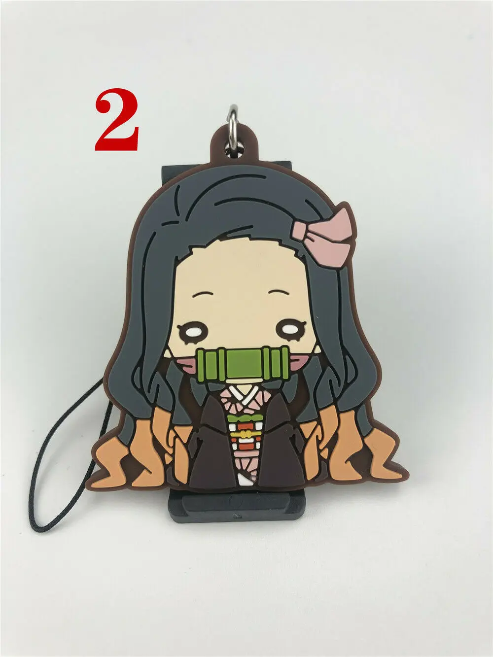 Аниме демон убийца Kimetsu no Yaiba резиновый брелок для ключей гоночные ремни Косплей - Цвет: 2